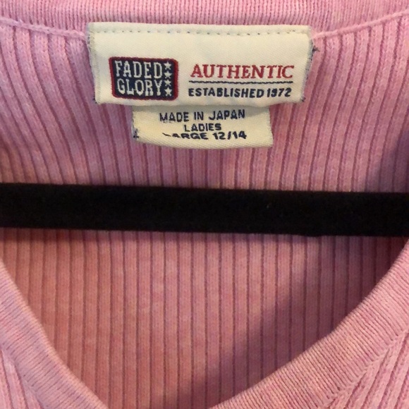 Vintage Ribbed V Neck Top 100% cotton - Picture 3 of 5